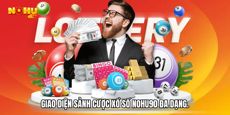 Giao diện sảnh cược Xổ số NOHU90 đa dạng.